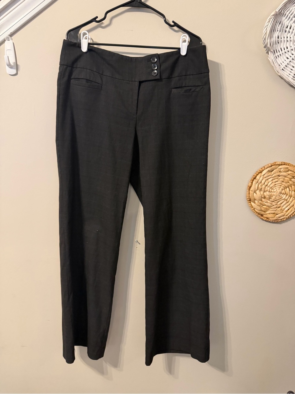 Ann Taylor Black Straight-Leg Dress Trousers